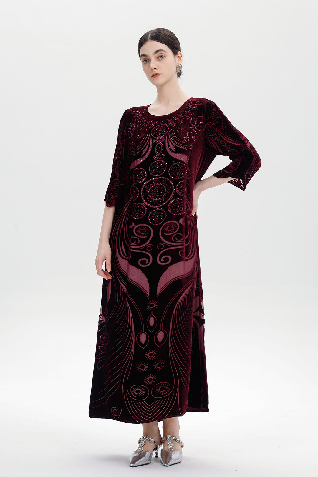 Ziva Art Silk Velvet Dress