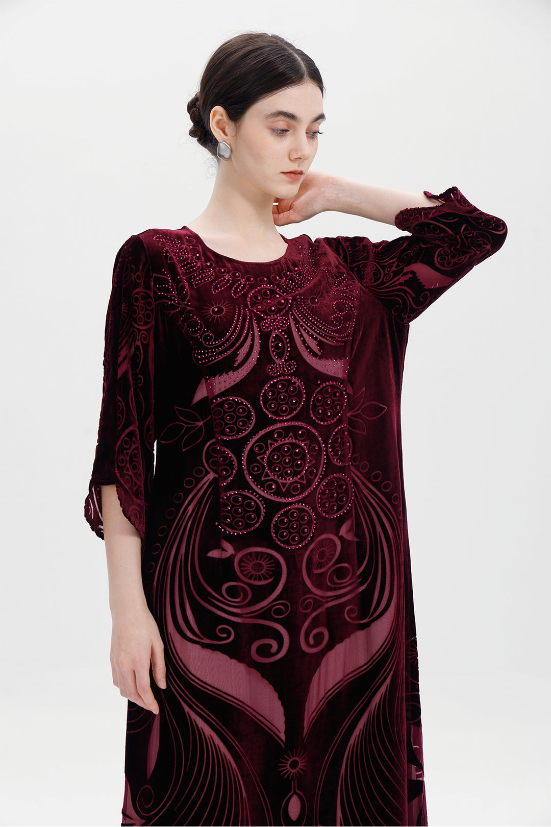 Ziva Art Silk Velvet Dress