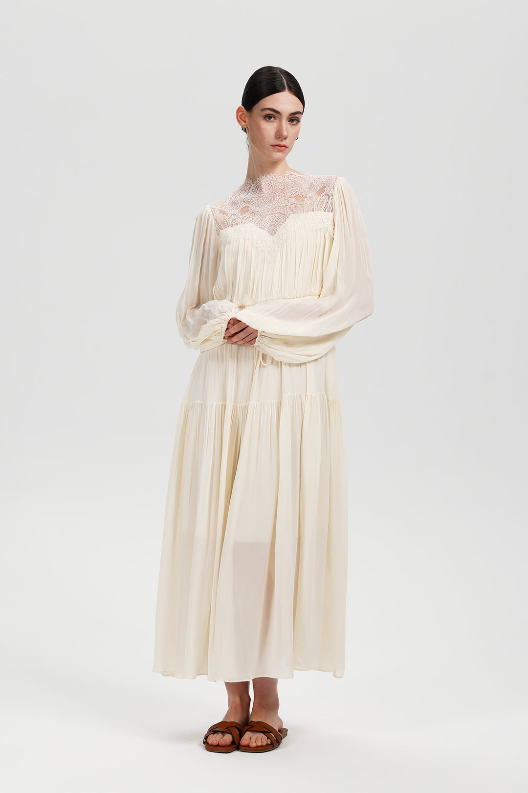 Imogen Lace Silk Maxi Dress