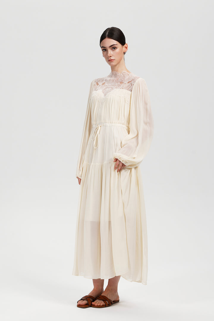 Imogen Lace Silk Maxi Dress