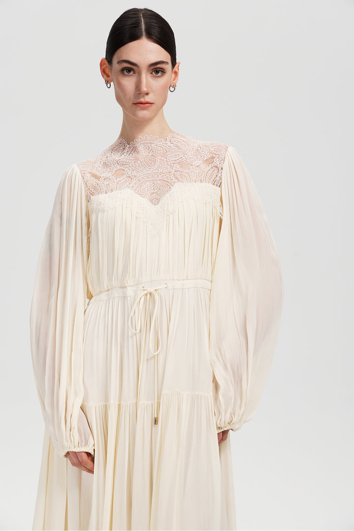 Imogen Lace Silk Maxi Dress