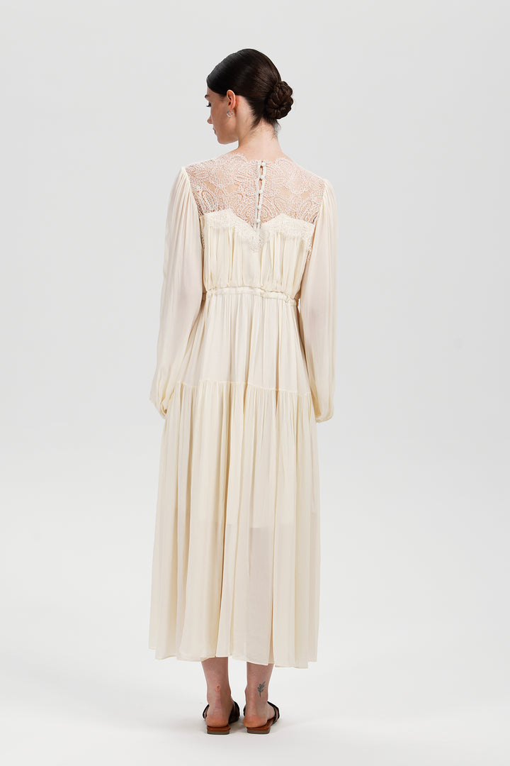 Imogen Lace Silk Maxi Dress