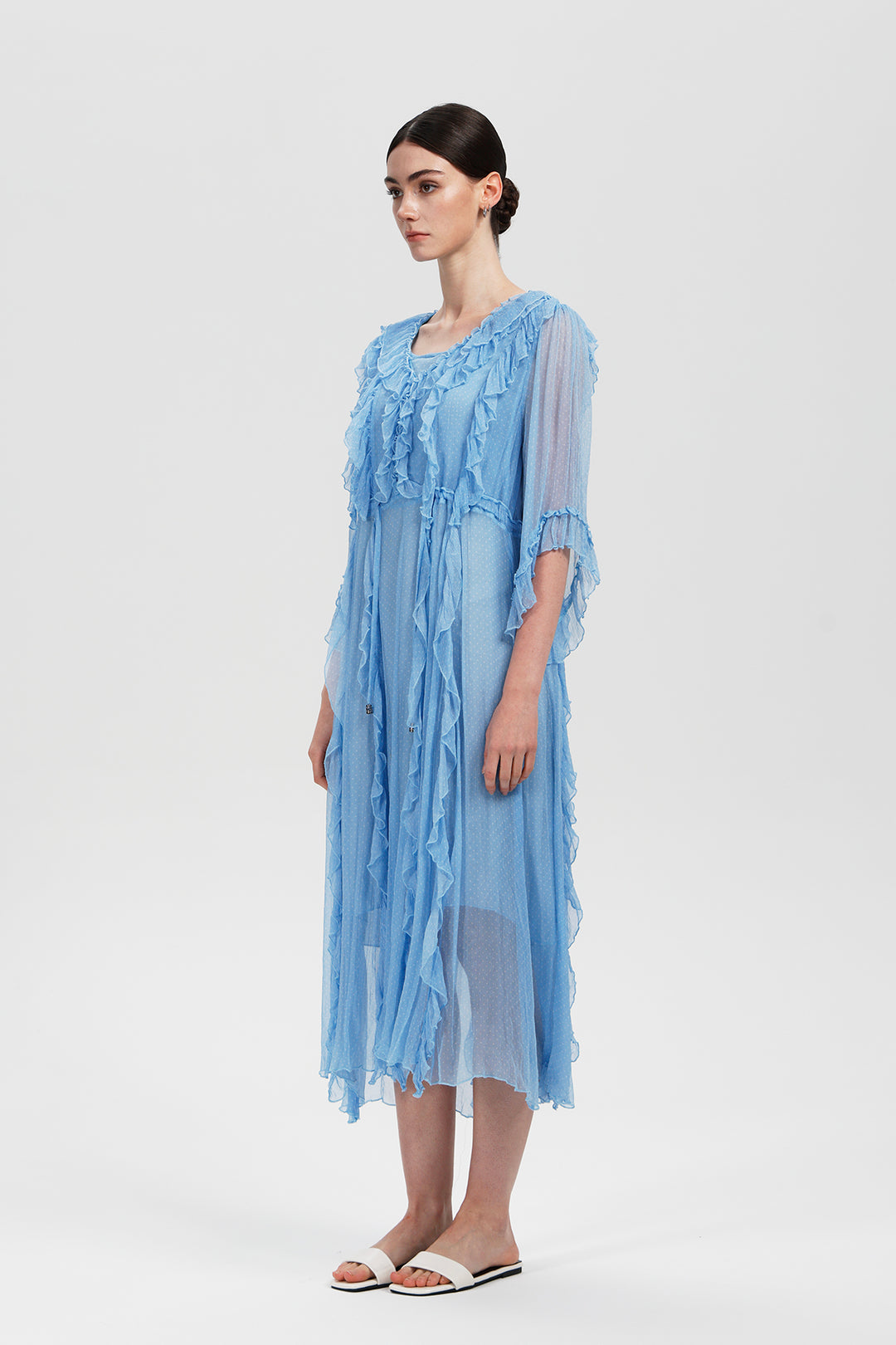 Noemi Ruffle Layer Silk Dress