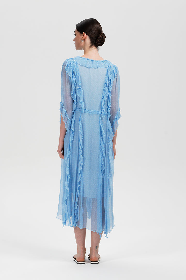 Noemi Ruffle Layer Silk Dress