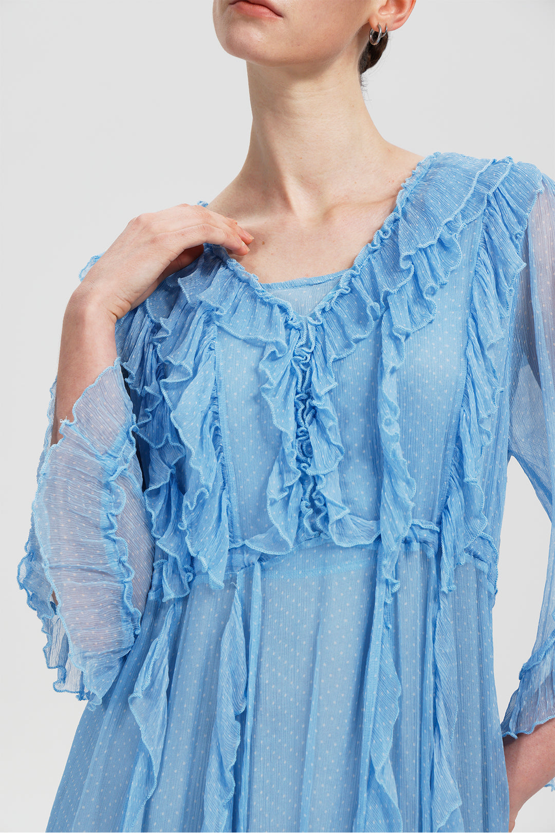 Noemi Ruffle Layer Silk Dress