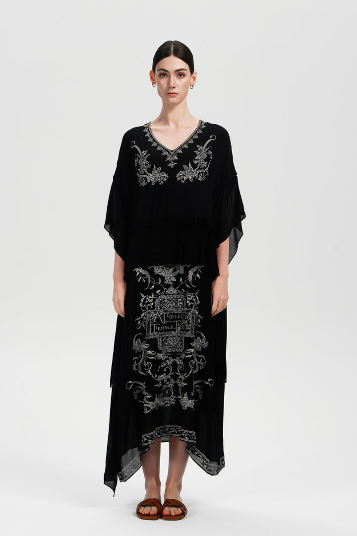 Stella Embroidered Silk Gown