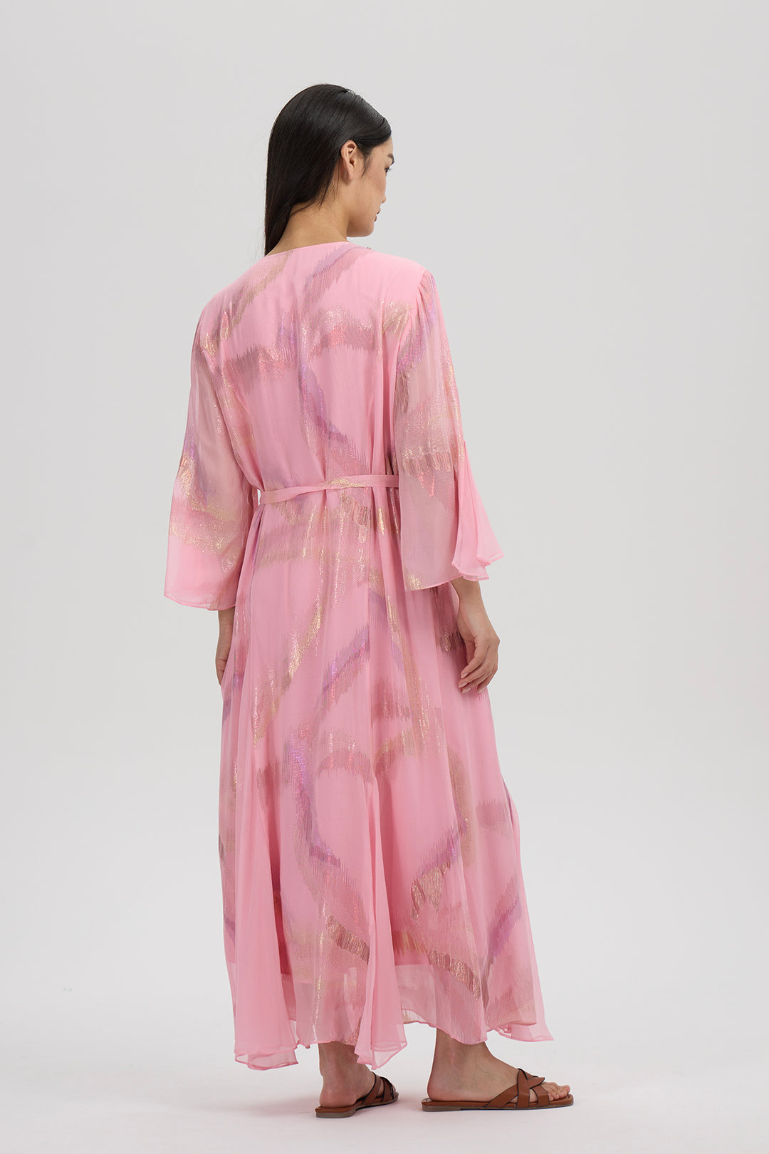 Nayla Silk Dress – Pink Radiance