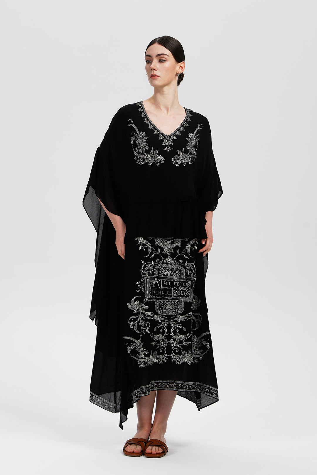 Stella Embroidered Silk Gown