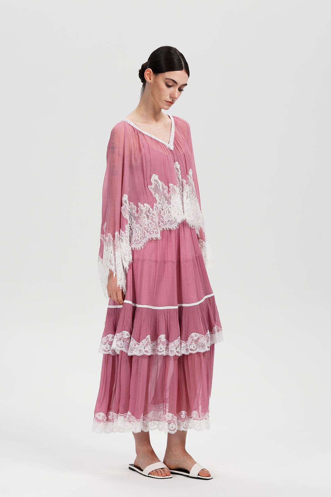 Rosalie in Blush Lace Dress