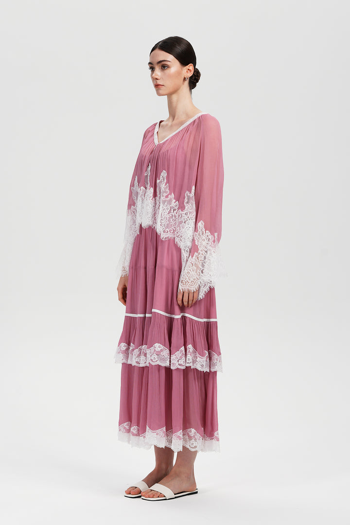 Rosalie in Blush Lace Dress