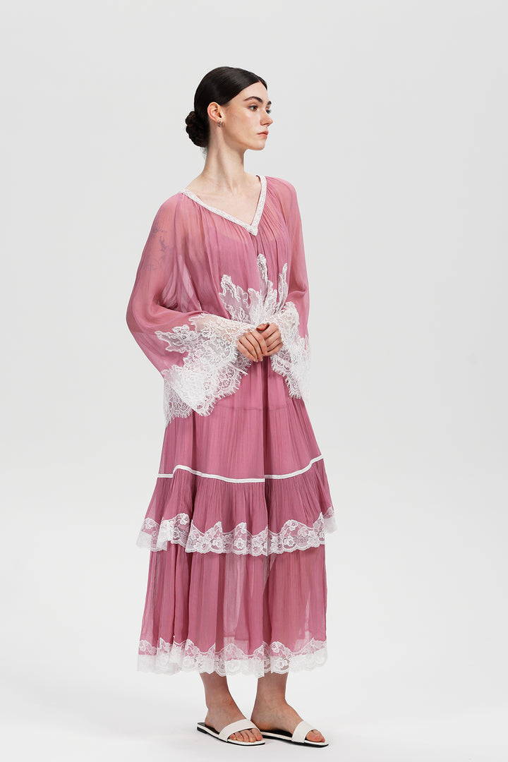 Rosalie in Blush Lace Dress