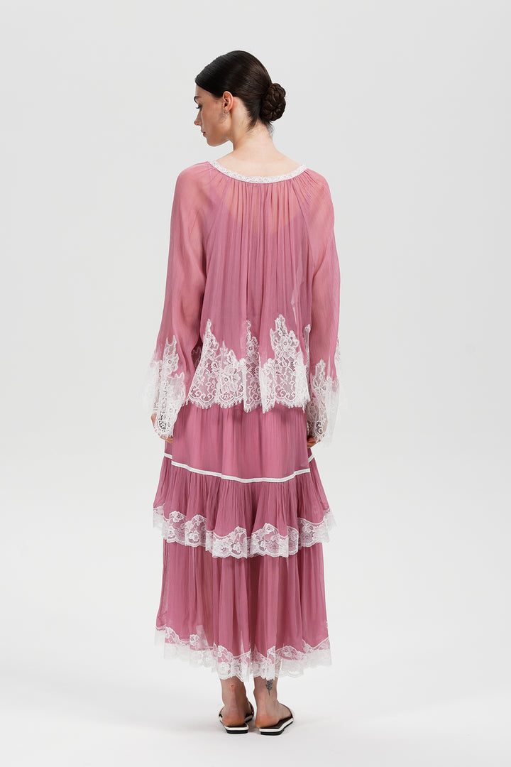 Rosalie in Blush Lace Dress