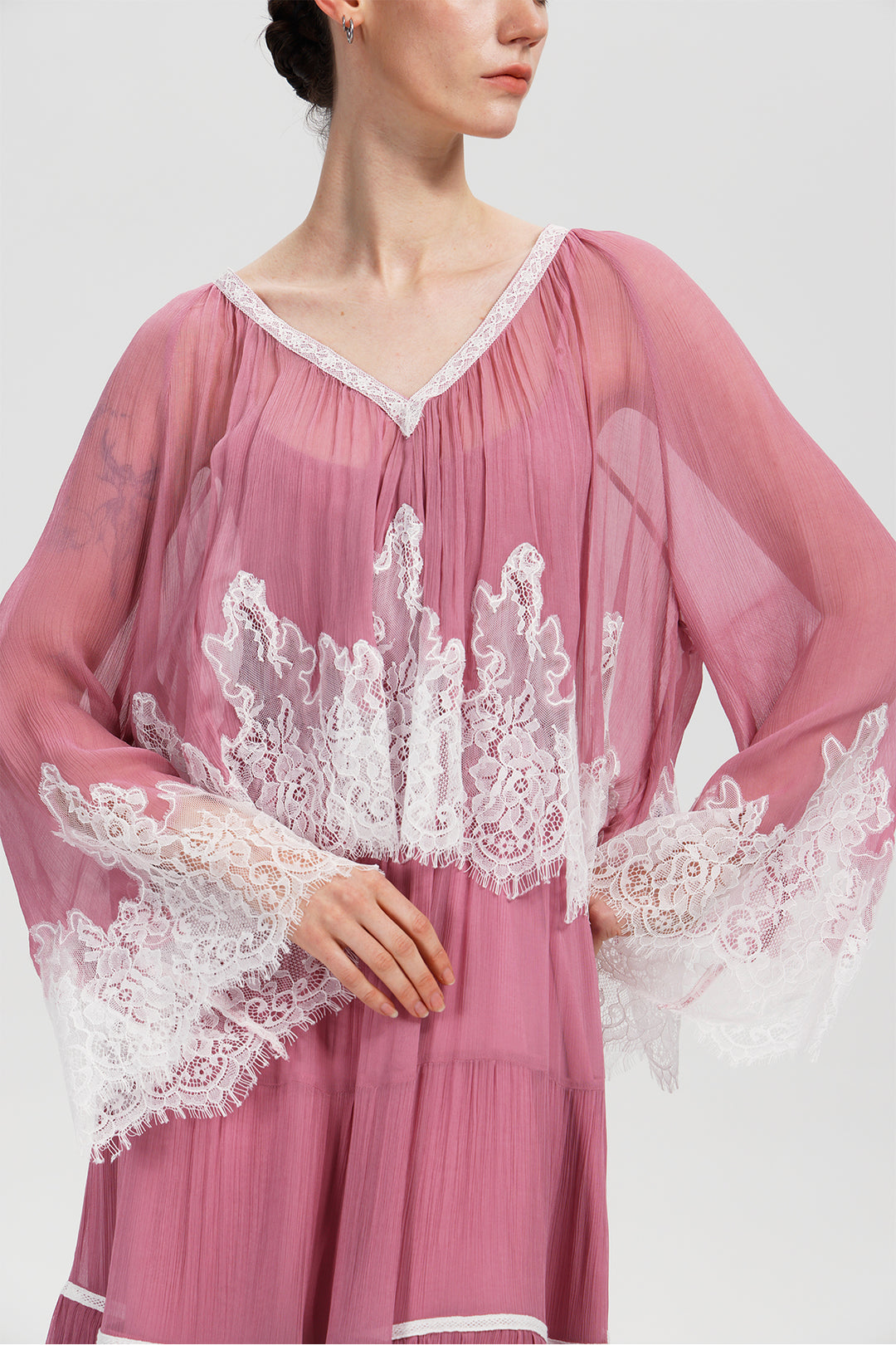 Rosalie in Blush Lace Dress