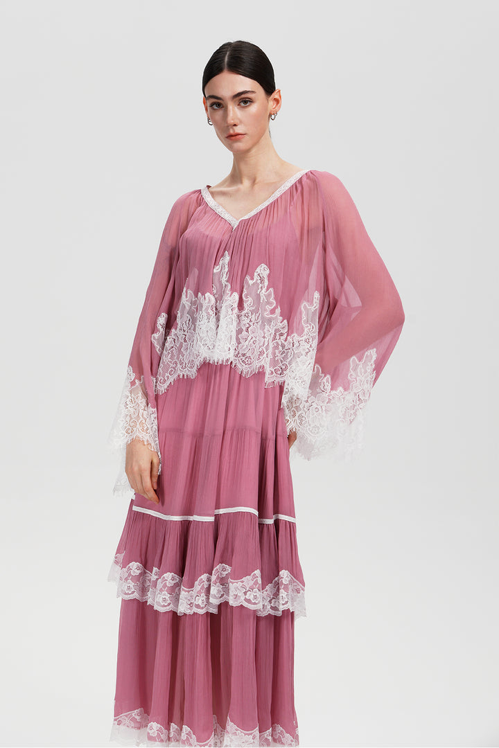 Rosalie in Blush Lace Dress