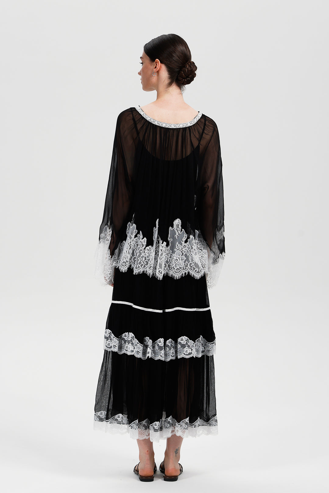 Rosalie in Black Lace Dress