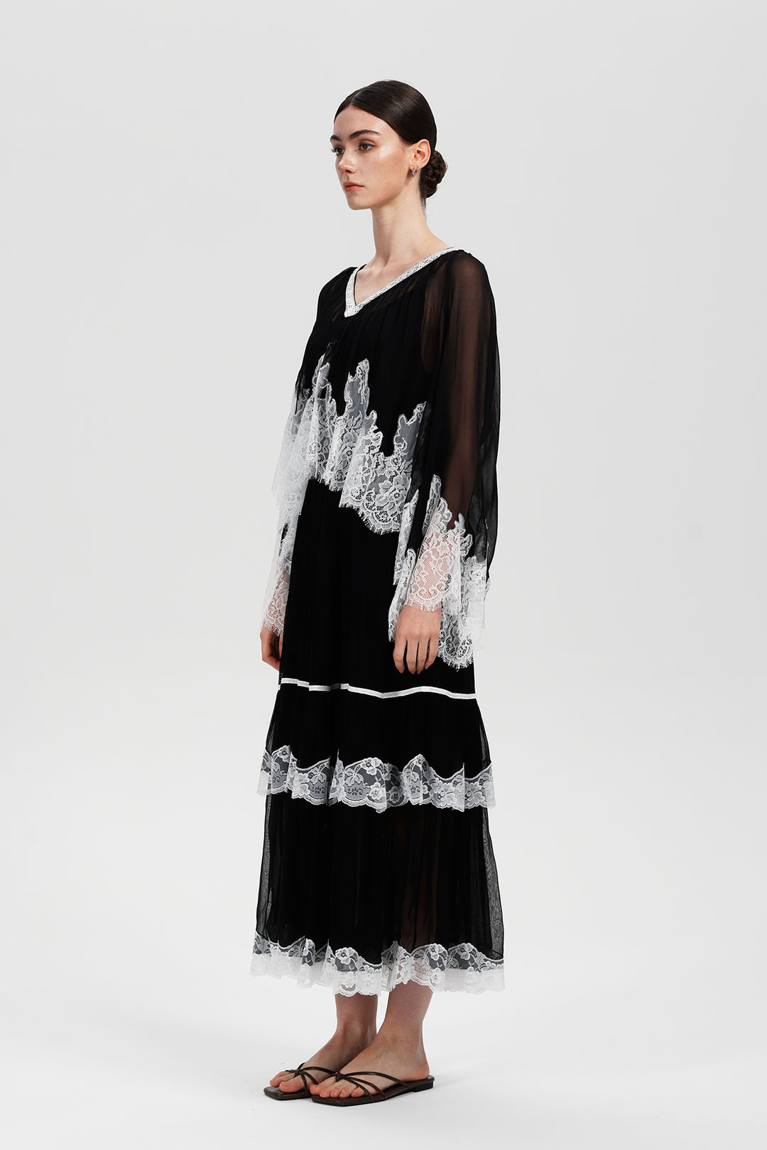 Rosalie in Black Lace Dress