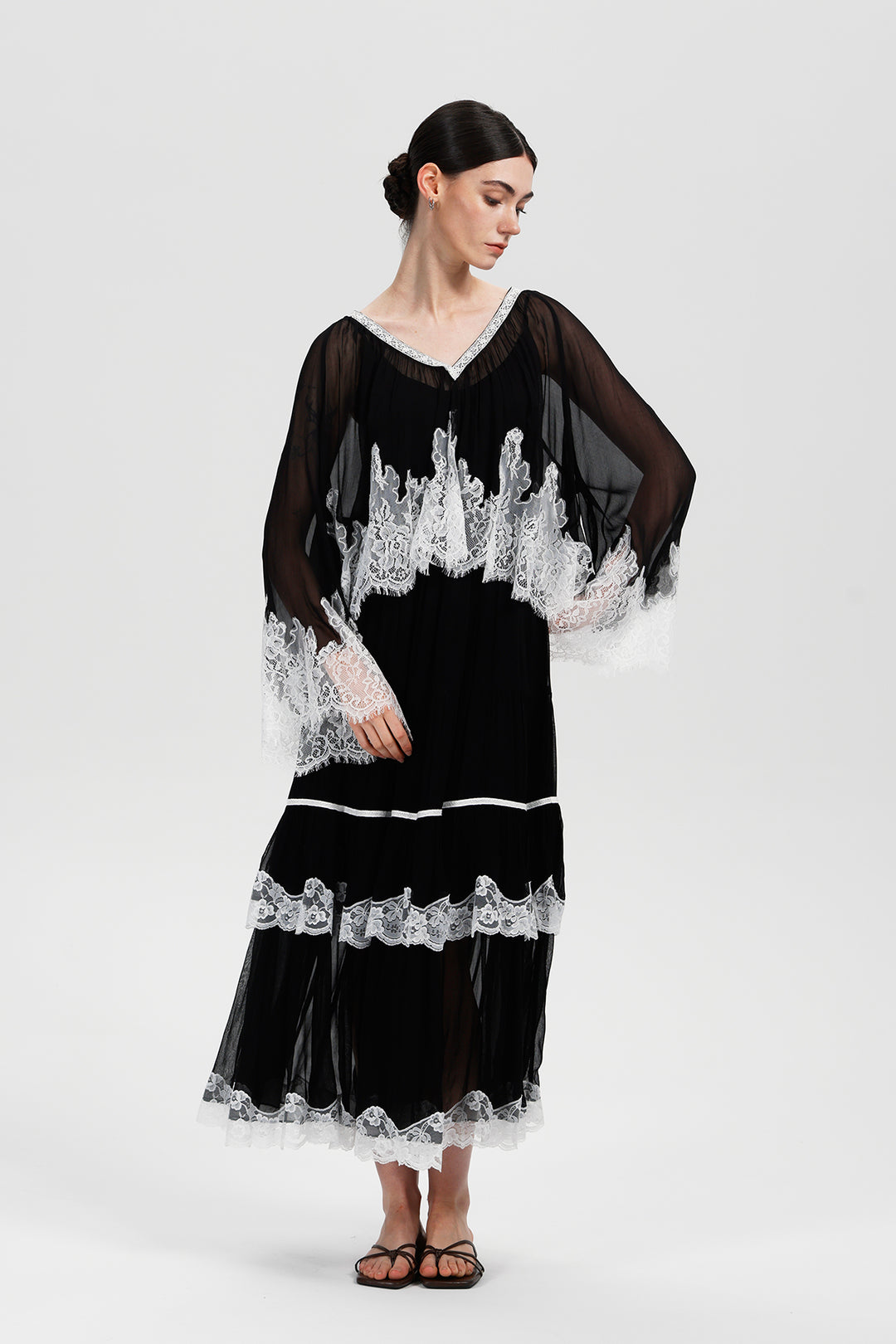 Rosalie in Black Lace Dress