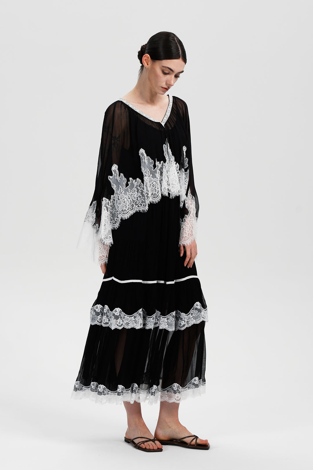 Rosalie in Black Lace Dress