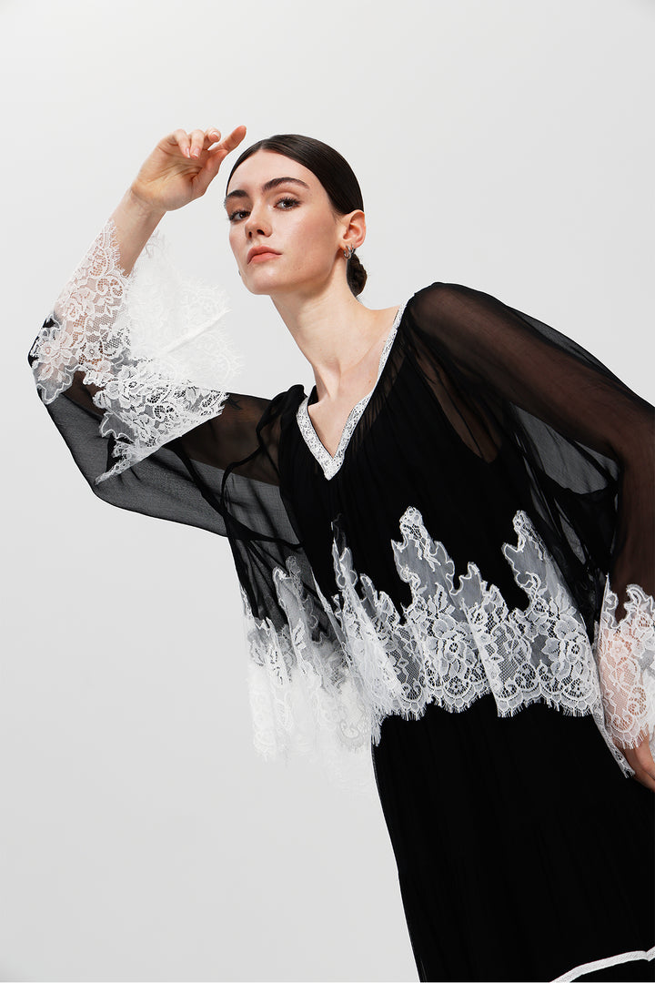 Rosalie in Black Lace Dress