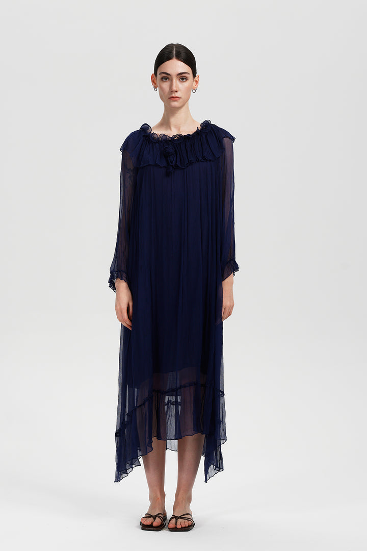 Vesper Midnight Silk Dress