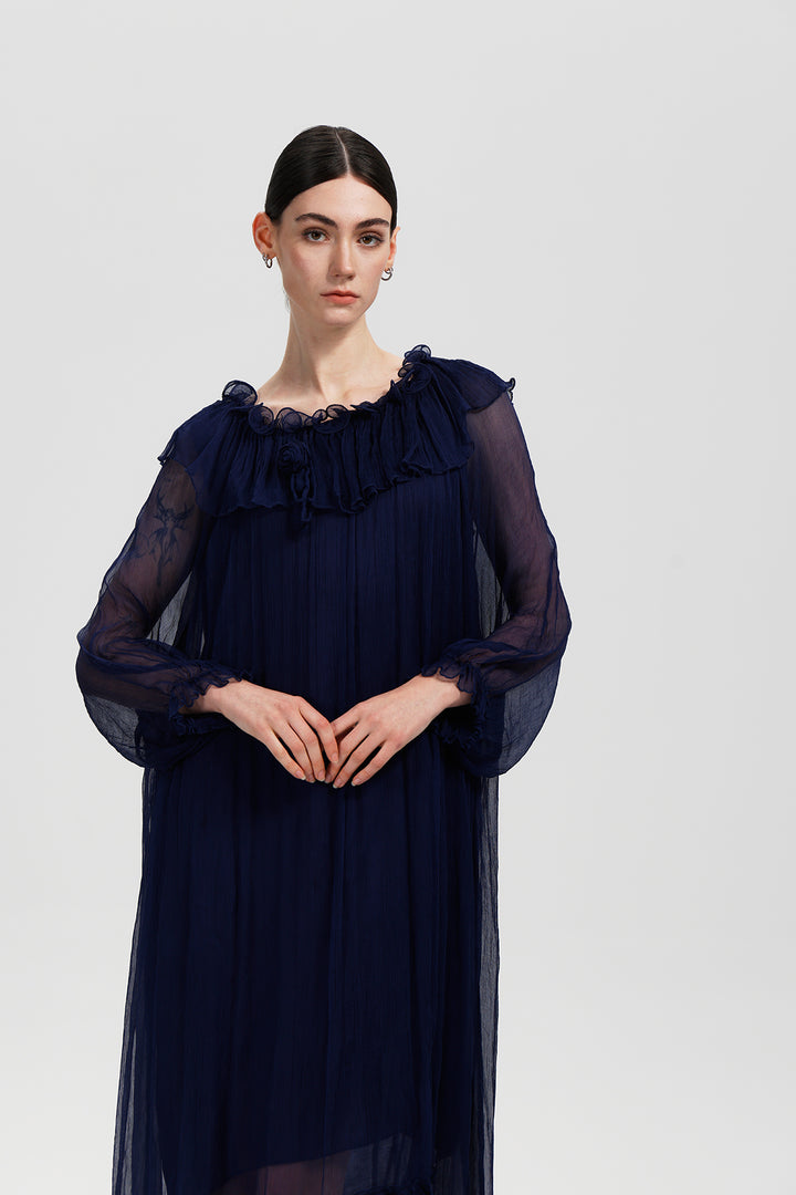 Vesper Midnight Silk Dress