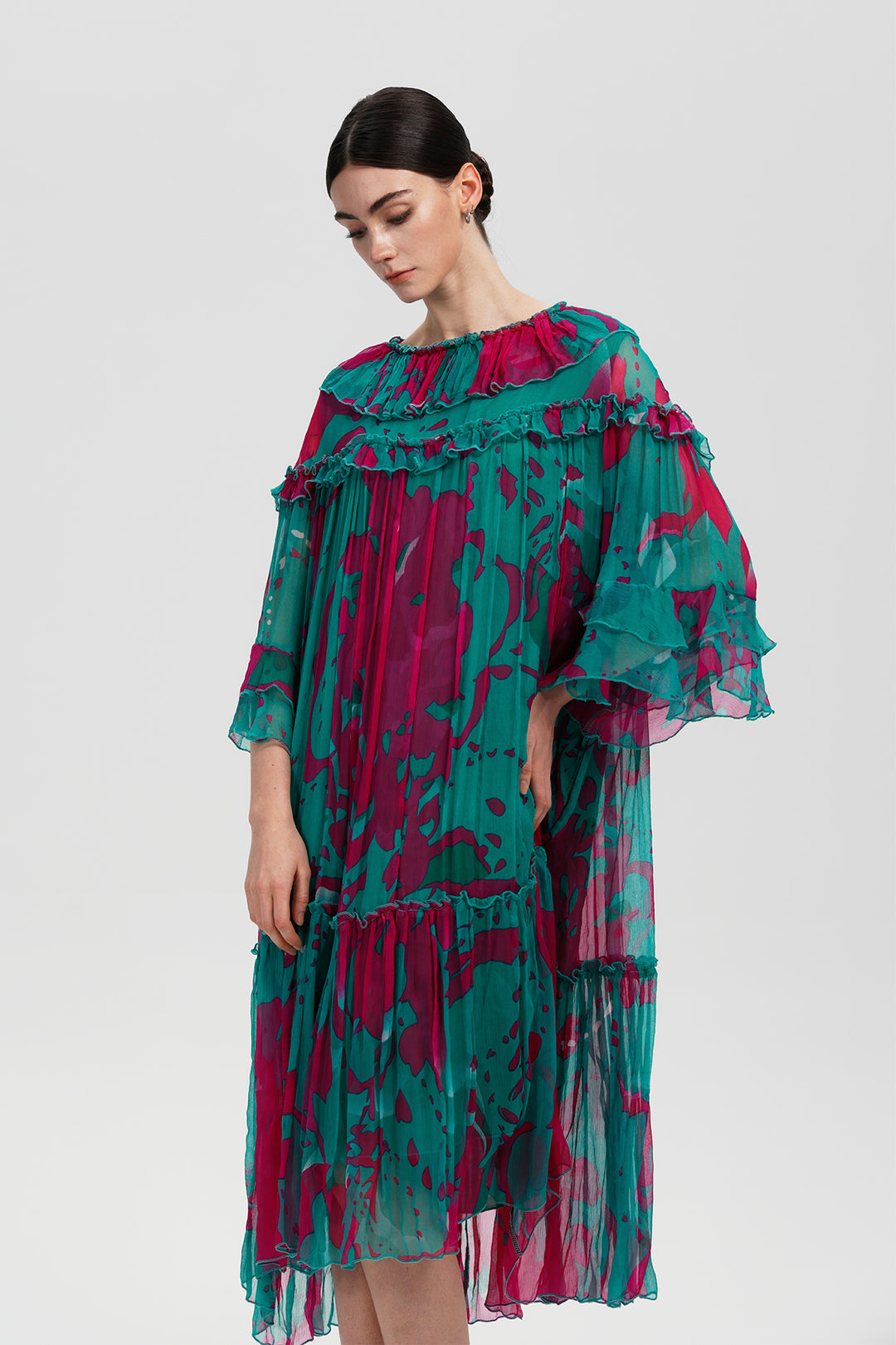 Roxana Printed Silk Dress