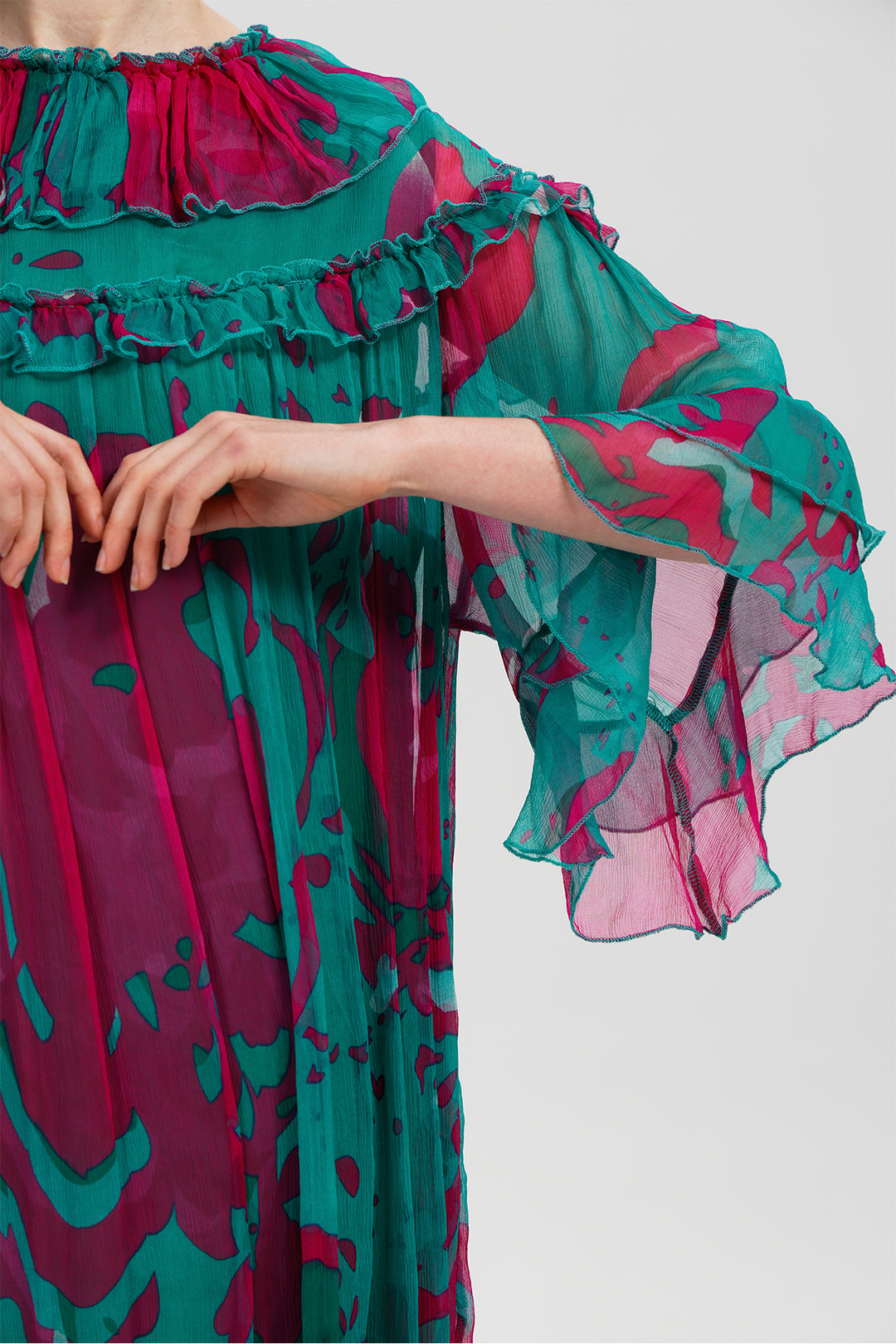 Roxana Printed Silk Dress