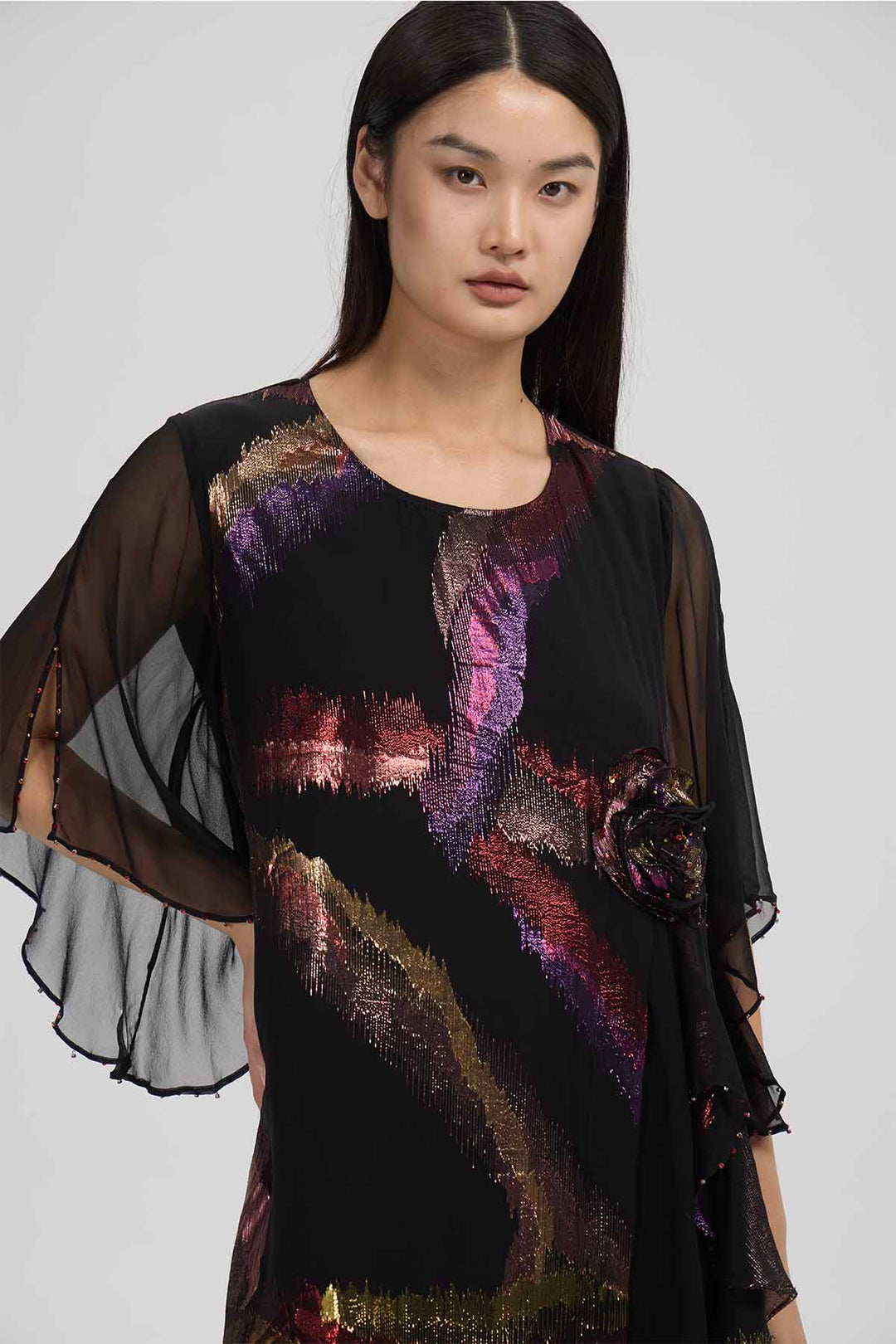 Isabeau Embellished Silk Dress – Noir Ember