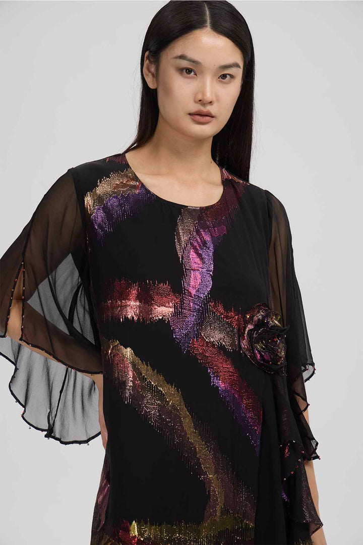 Isabeau Embellished Silk Dress – Noir Ember