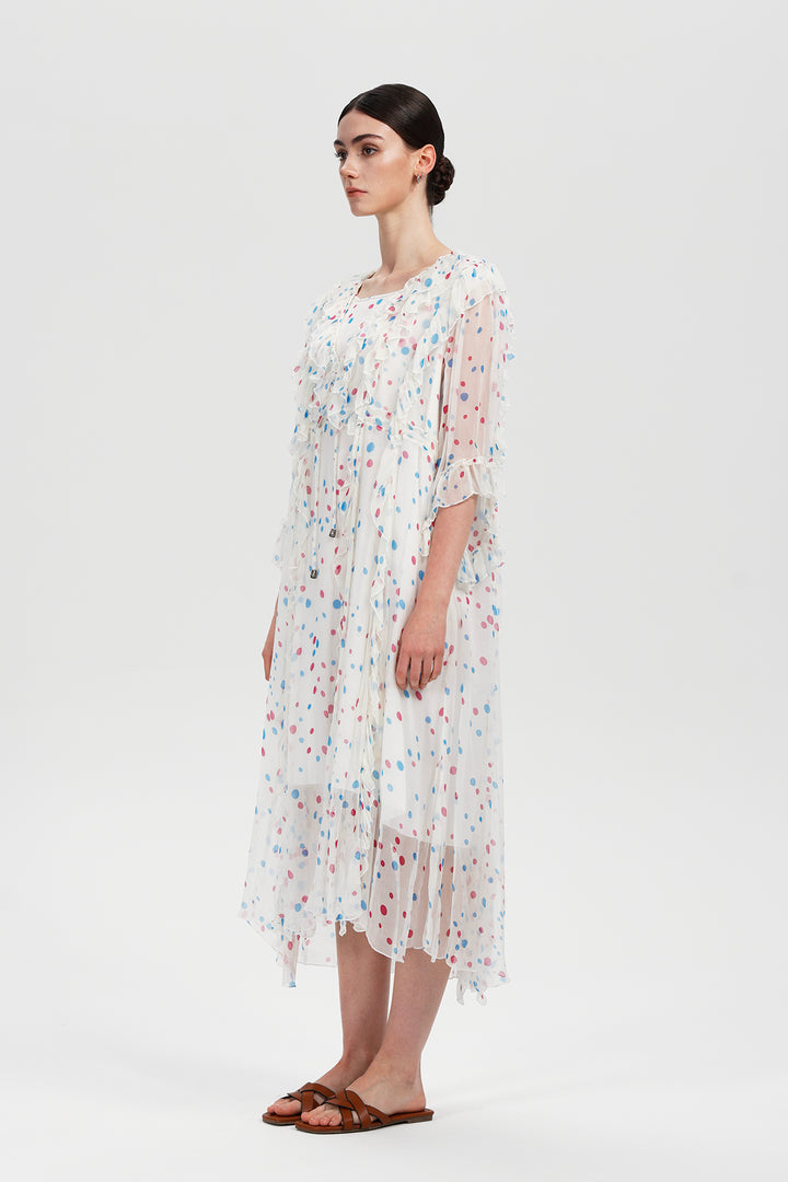 Valora Dot Silk Dress