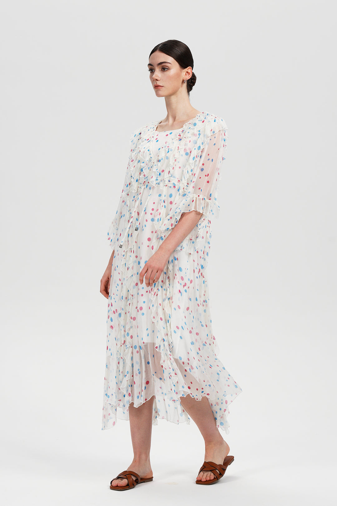 Valora Dot Silk Dress