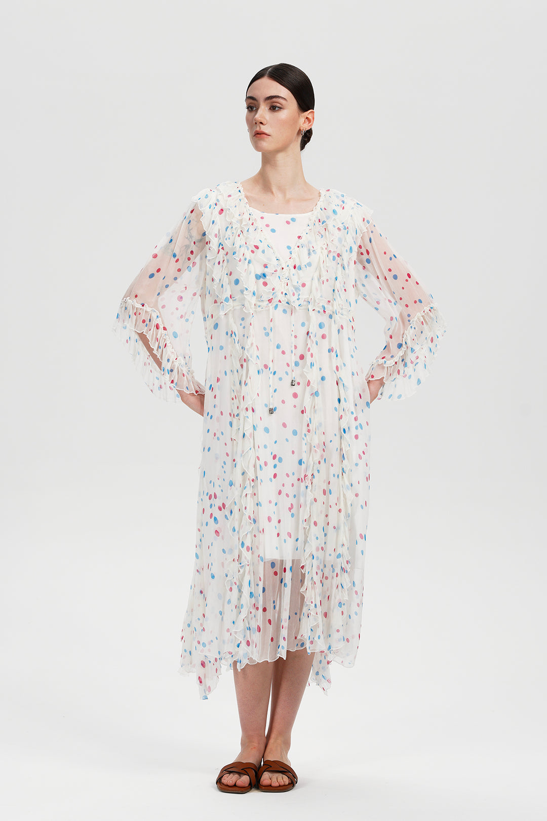 Valora Dot Silk Dress