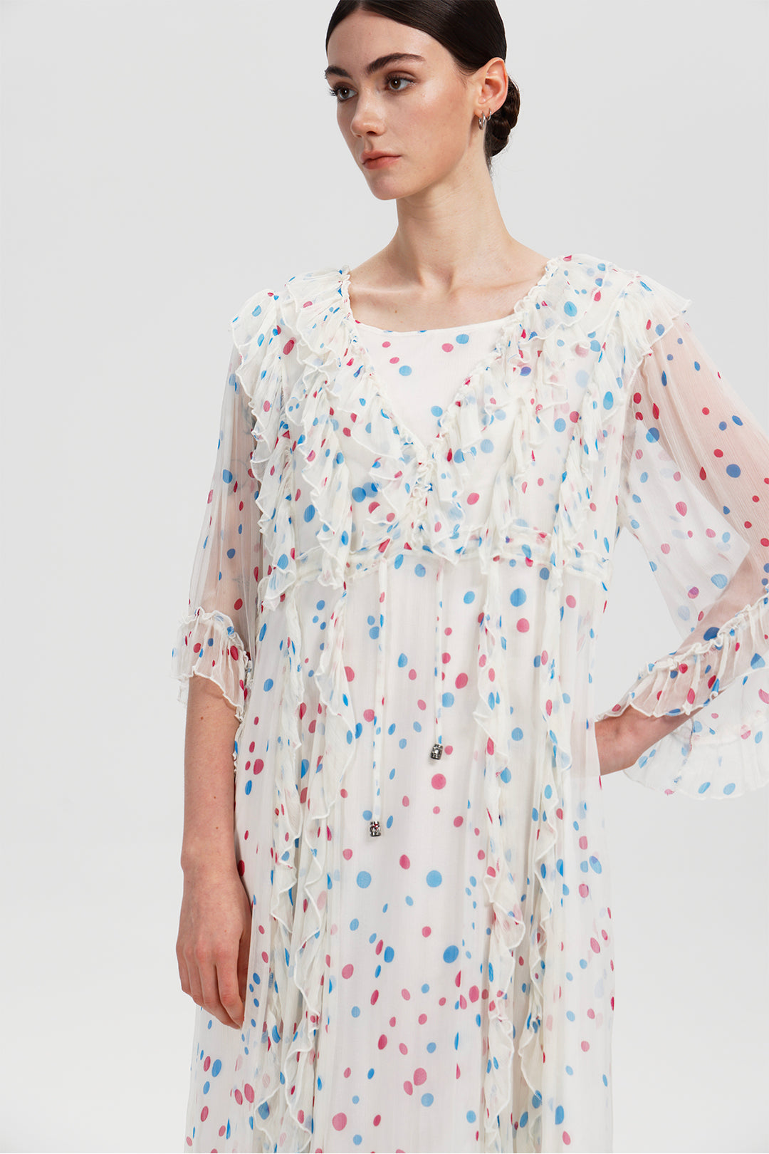 Valora Dot Silk Dress