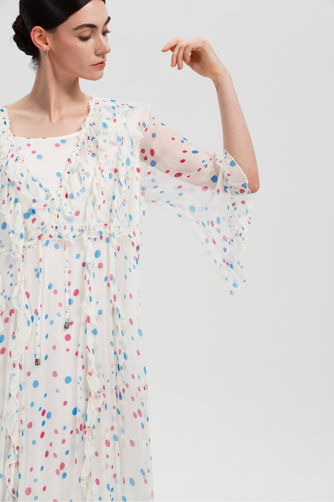 Valora Dot Silk Dress