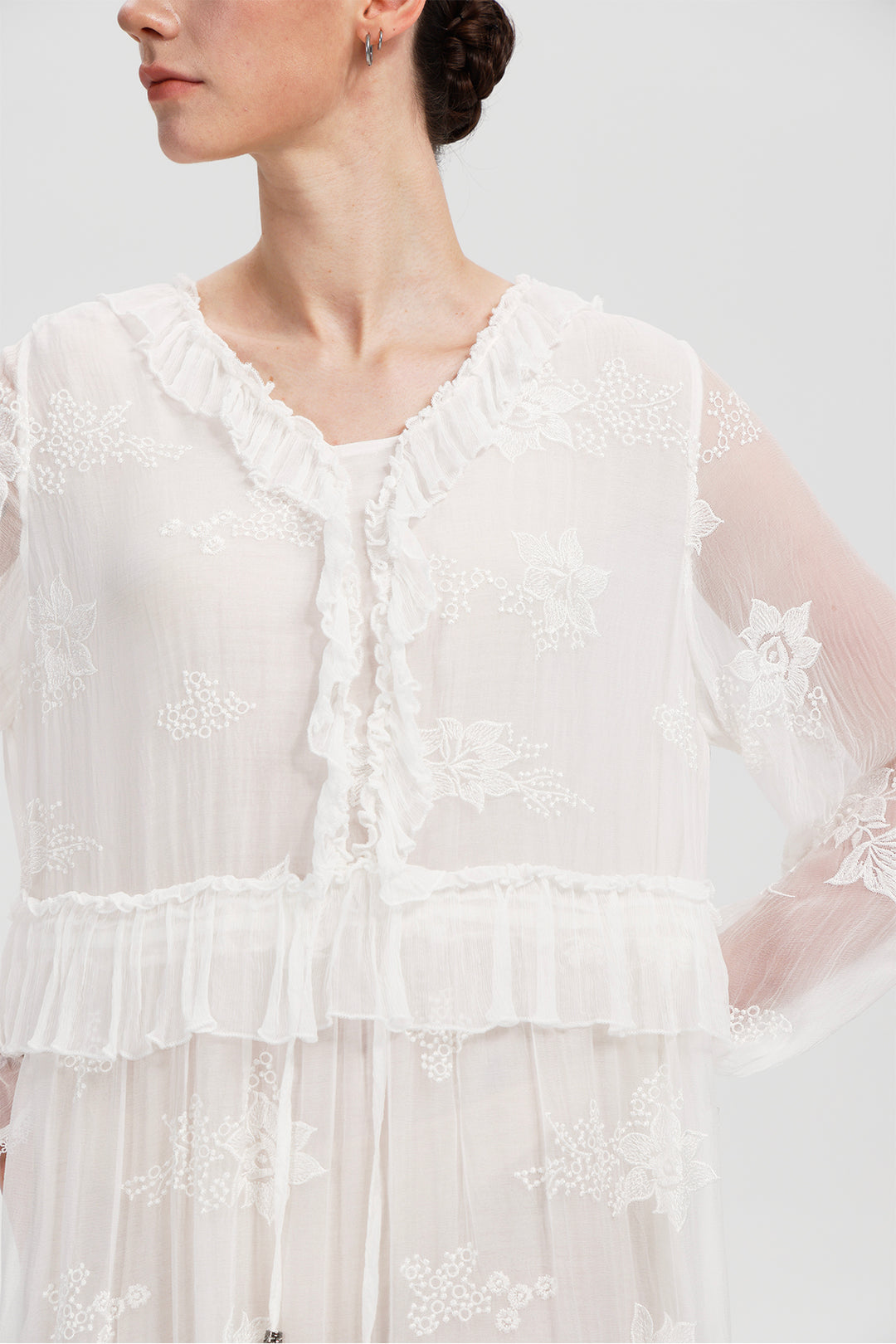 Seren Ruffle Silk Dress