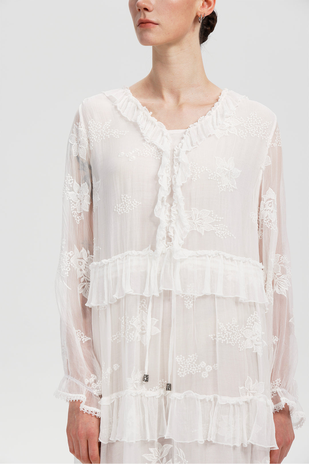 Seren Ruffle Silk Dress