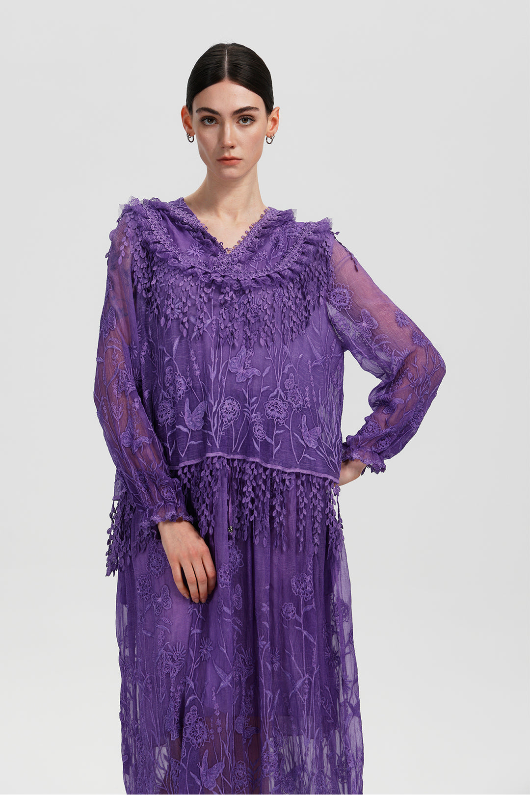 Lavinia Violet Lace Dress