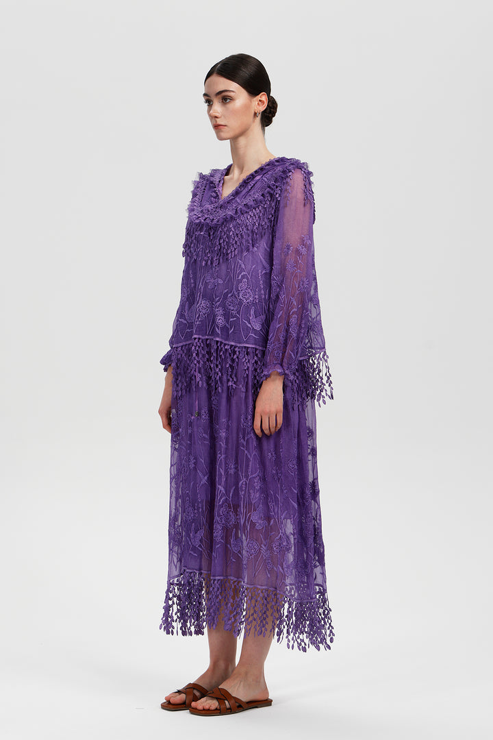 Lavinia Violet Lace Dress