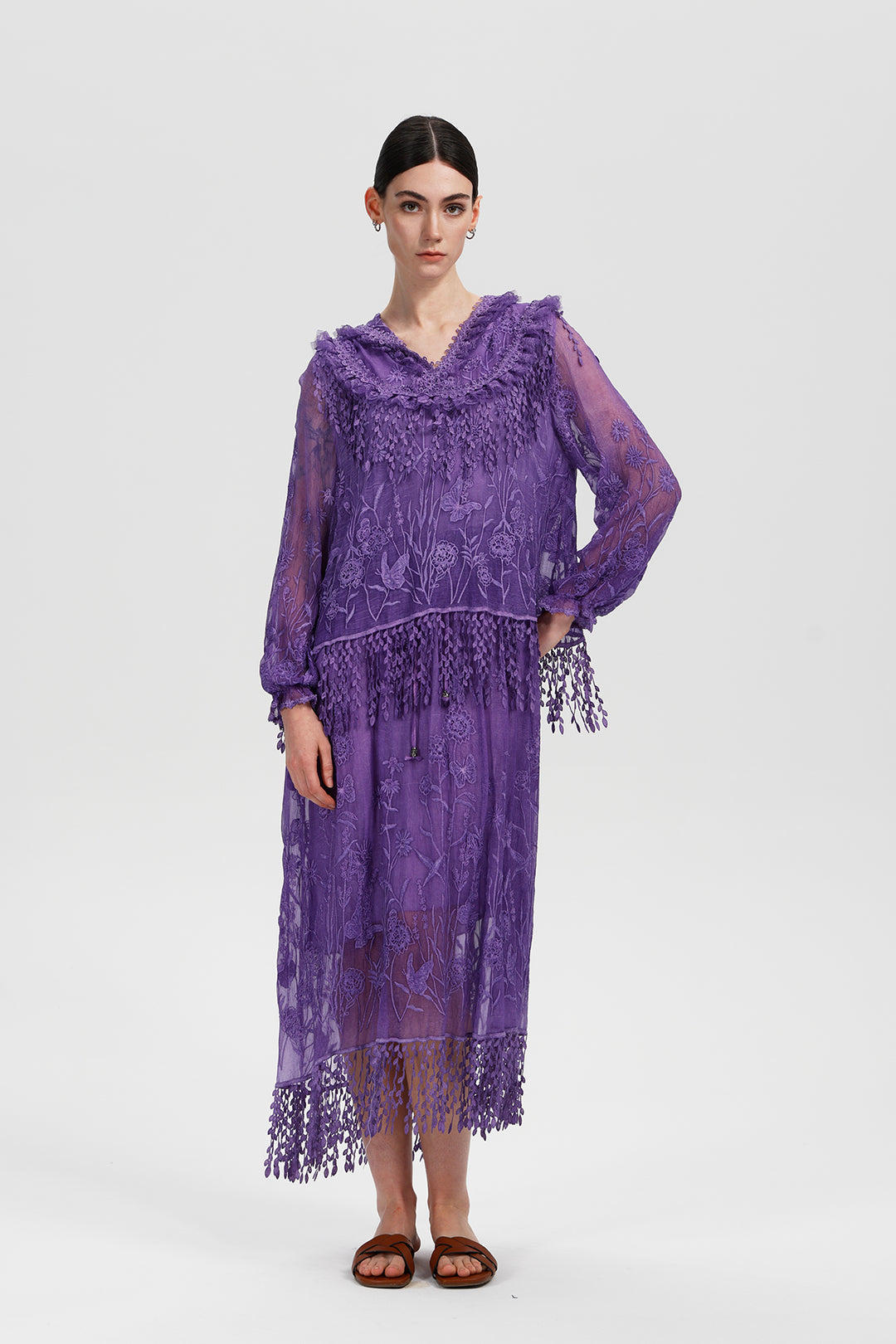 Lavinia Violet Lace Dress