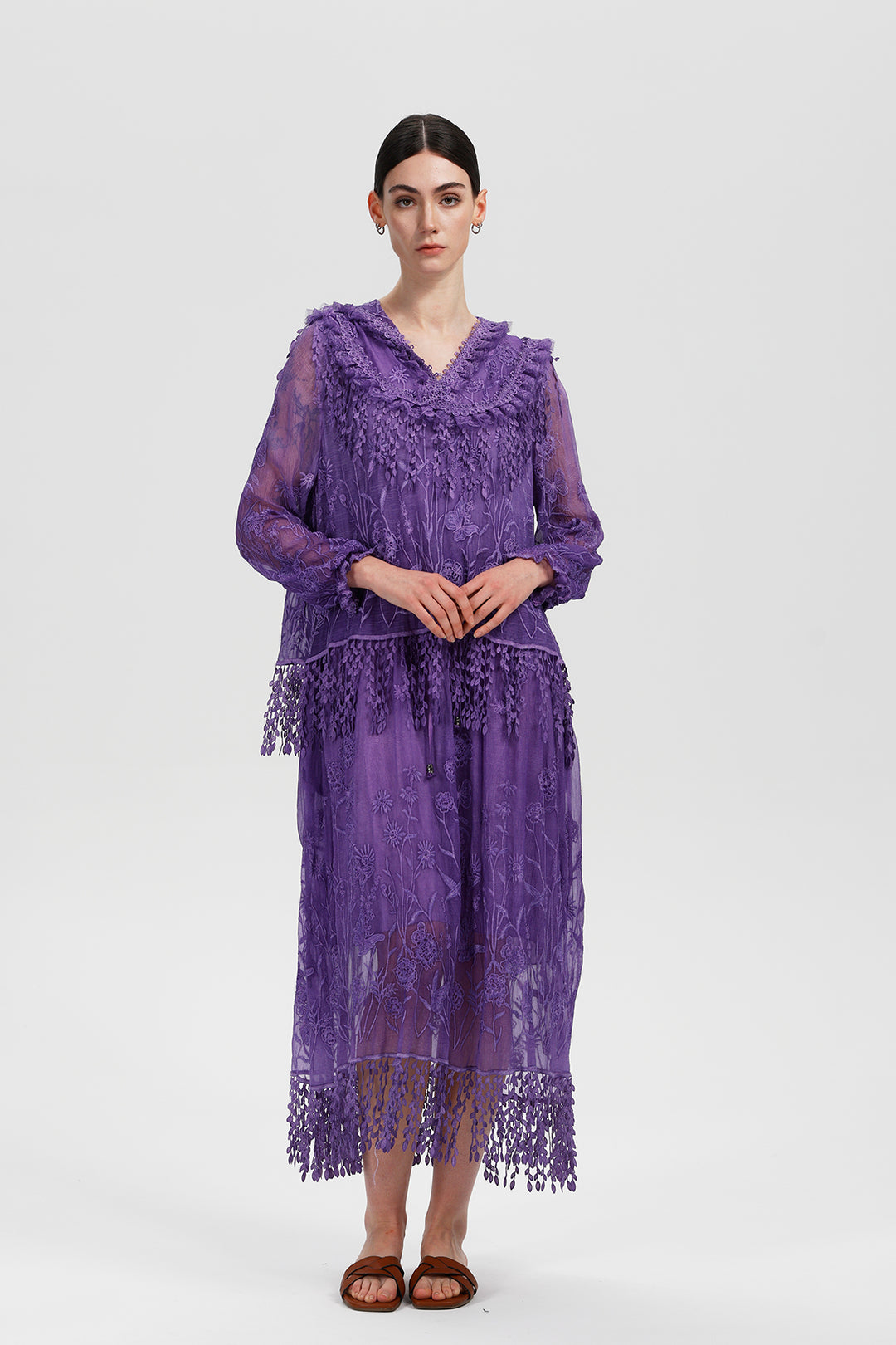 Lavinia Violet Lace Dress