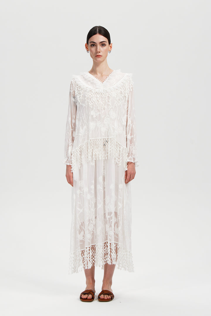 Lavinia White Lace Dress