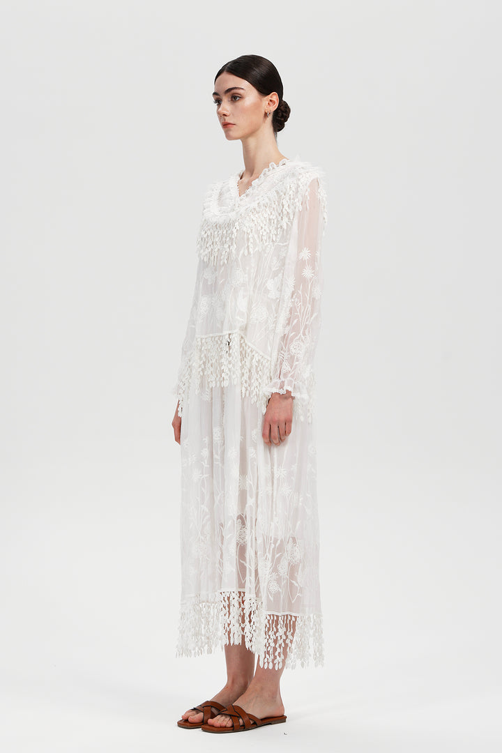 Lavinia White Lace Dress