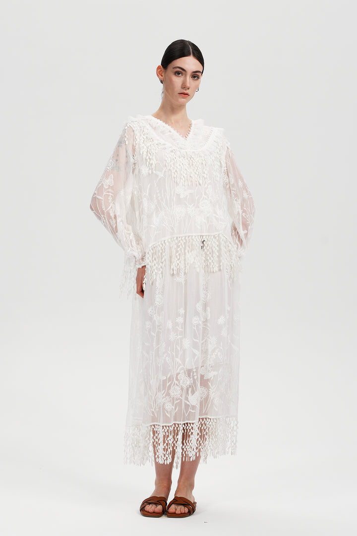 Lavinia White Lace Dress