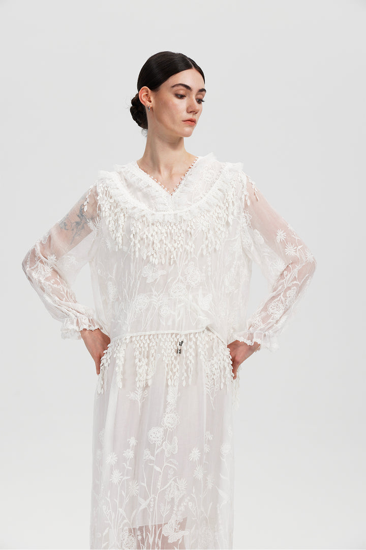Lavinia White Lace Dress