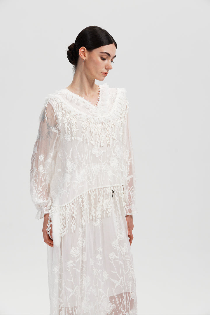 Lavinia White Lace Dress