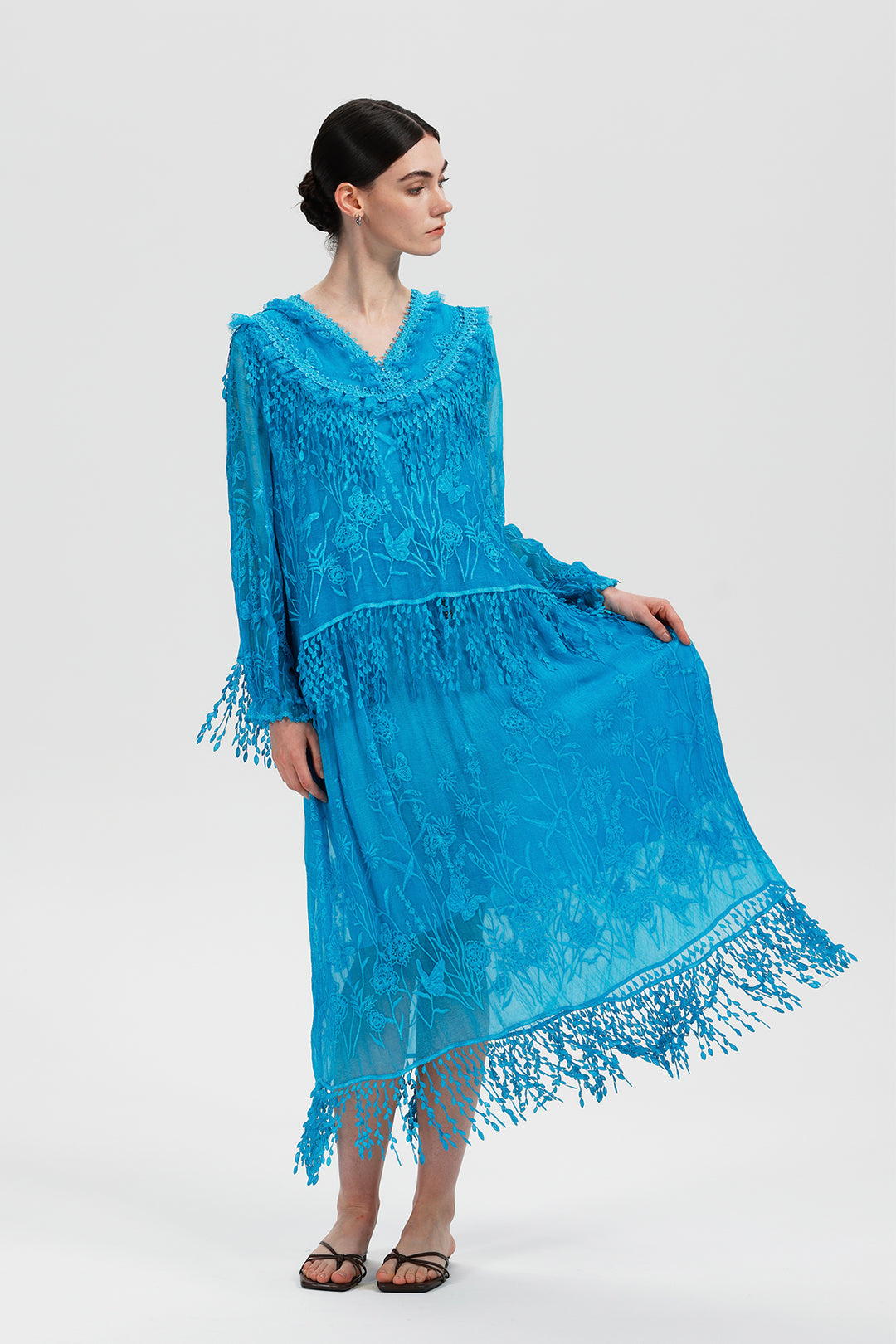 Lavinia Teal Lace Dress