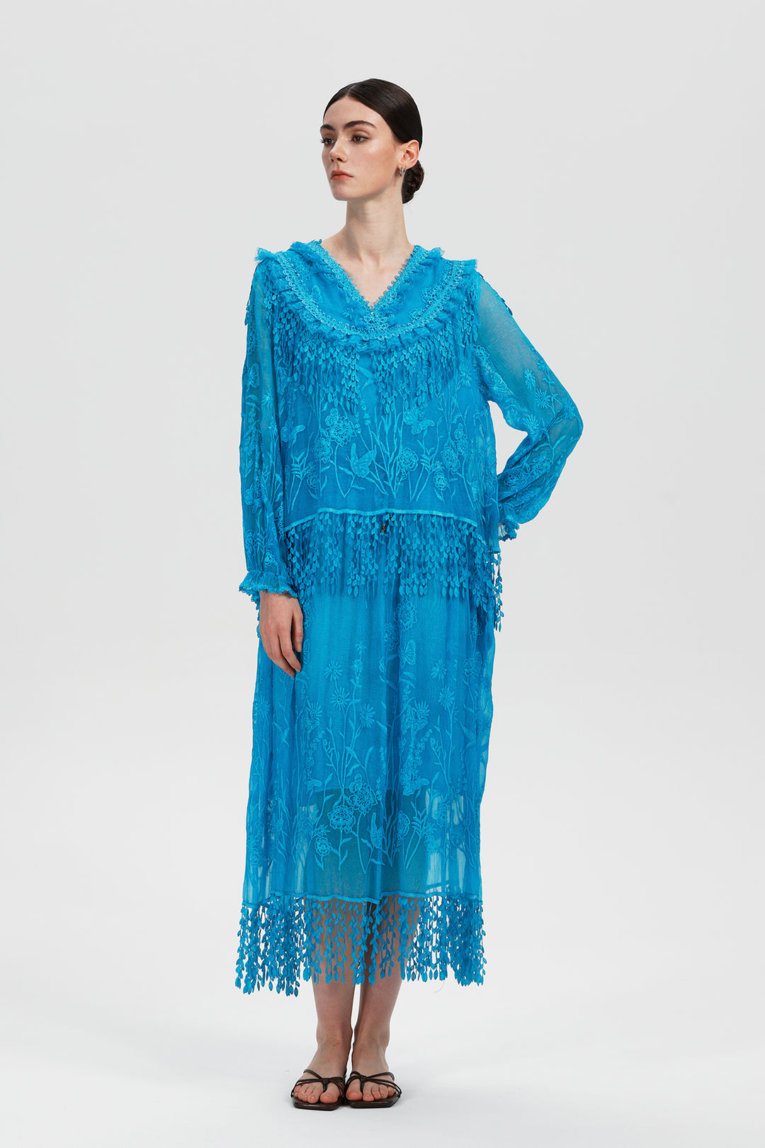 Lavinia Teal Lace Dress