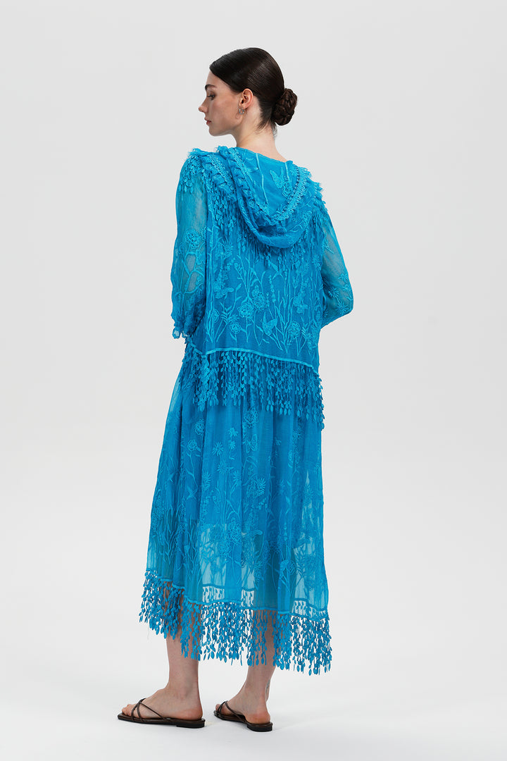 Lavinia Teal Lace Dress