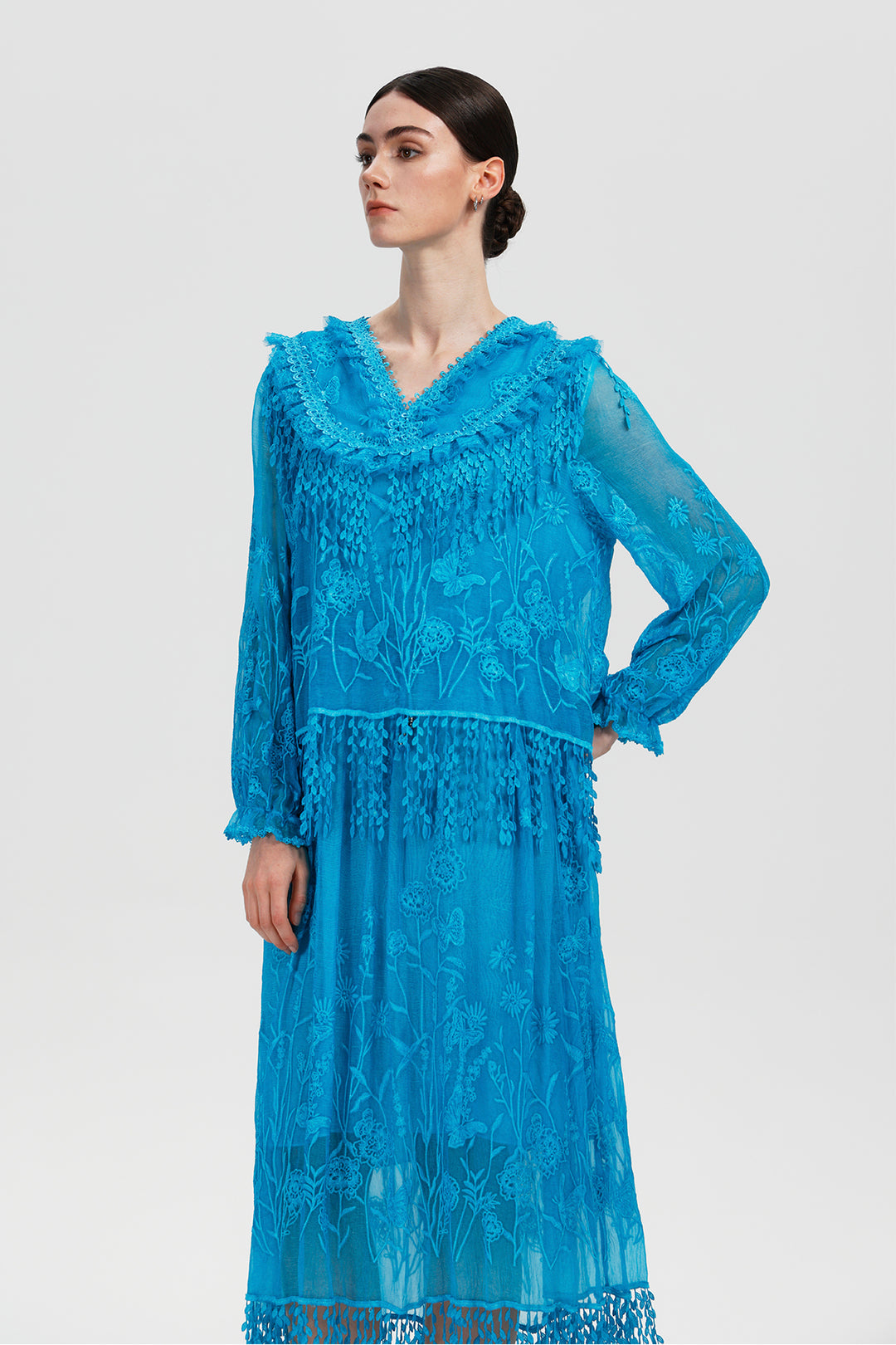 Lavinia Teal Lace Dress