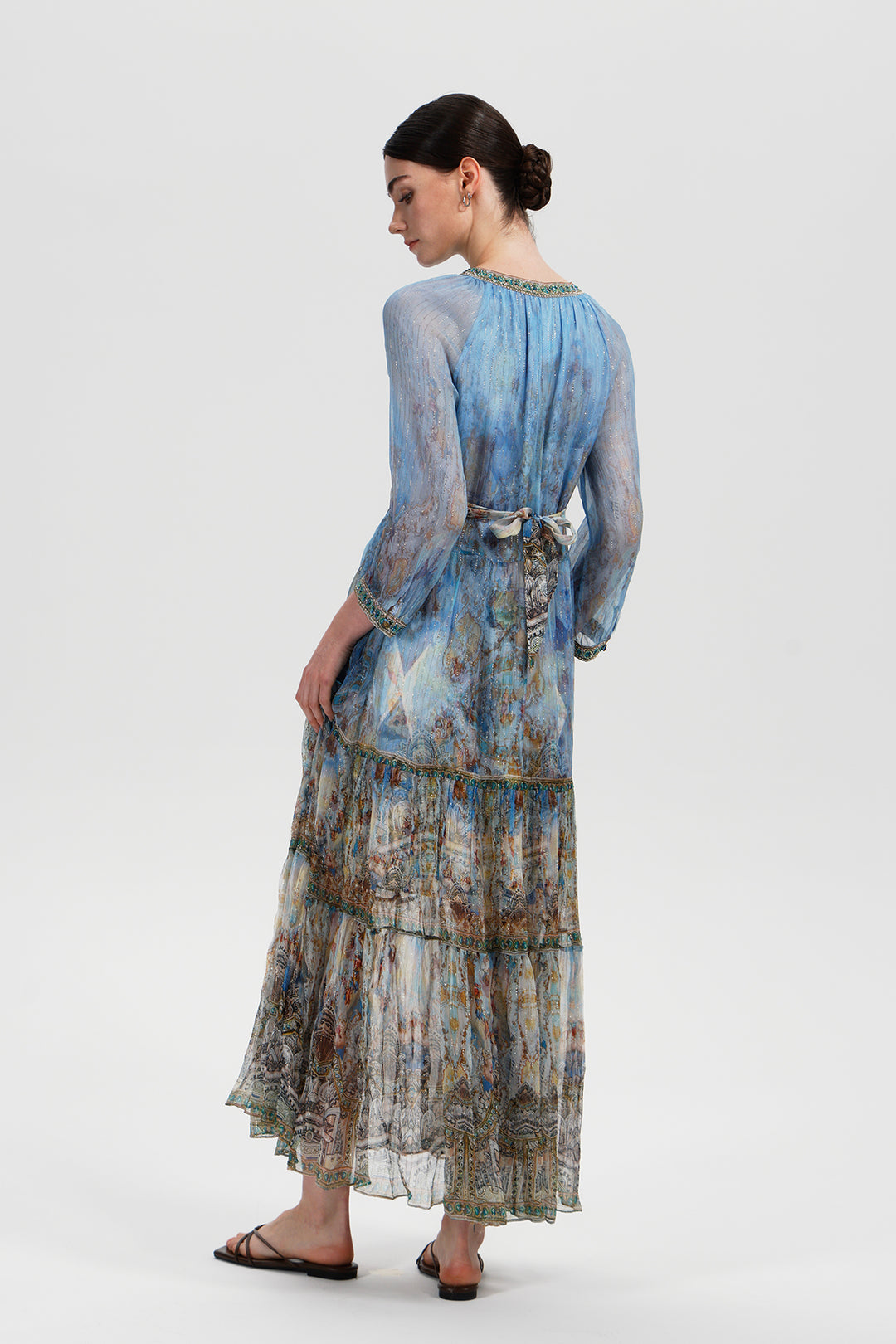 Celine Palazzo Print Silk Dress